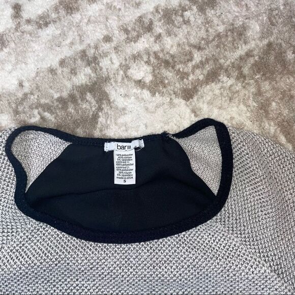 Bar III Women's Sweater Size SM gray and black two in one sweater lightweight - Picture 6 of 9